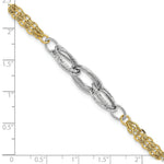 Load image into Gallery viewer, 14K Two-tone Gold Diamond-cut &amp; Polished Fancy Link Bracelet  Length 7.5'' inches
