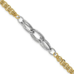 Load image into Gallery viewer, 14K Two-tone Gold Diamond-cut &amp; Polished Fancy Link Bracelet  Length 7.5'' inches
