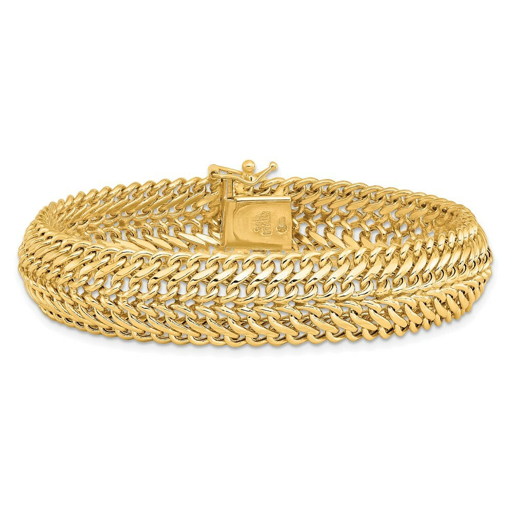 14K Yellow Gold Polished Fancy Link Bracelet  Length 7.5'' inches