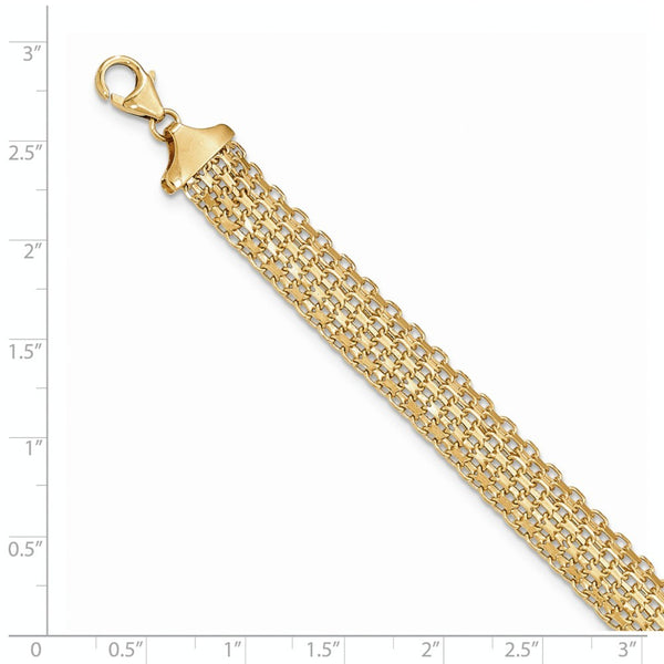 14K Yellow Gold Polished Fancy Link Bracelet  Length 7.5'' inches
