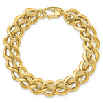 Load image into Gallery viewer, 14K Yellow Gold Polished and Textured Fancy Link Bracelet  Length 8'' inches

