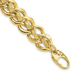Load image into Gallery viewer, 14K Yellow Gold Polished and Textured Fancy Link Bracelet  Length 8'' inches
