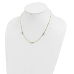 Load image into Gallery viewer, 14K Yellow Gold Tri Color 2 Strand w/Puff Beads w/2'' Ext Necklace  Length 16'' inches
