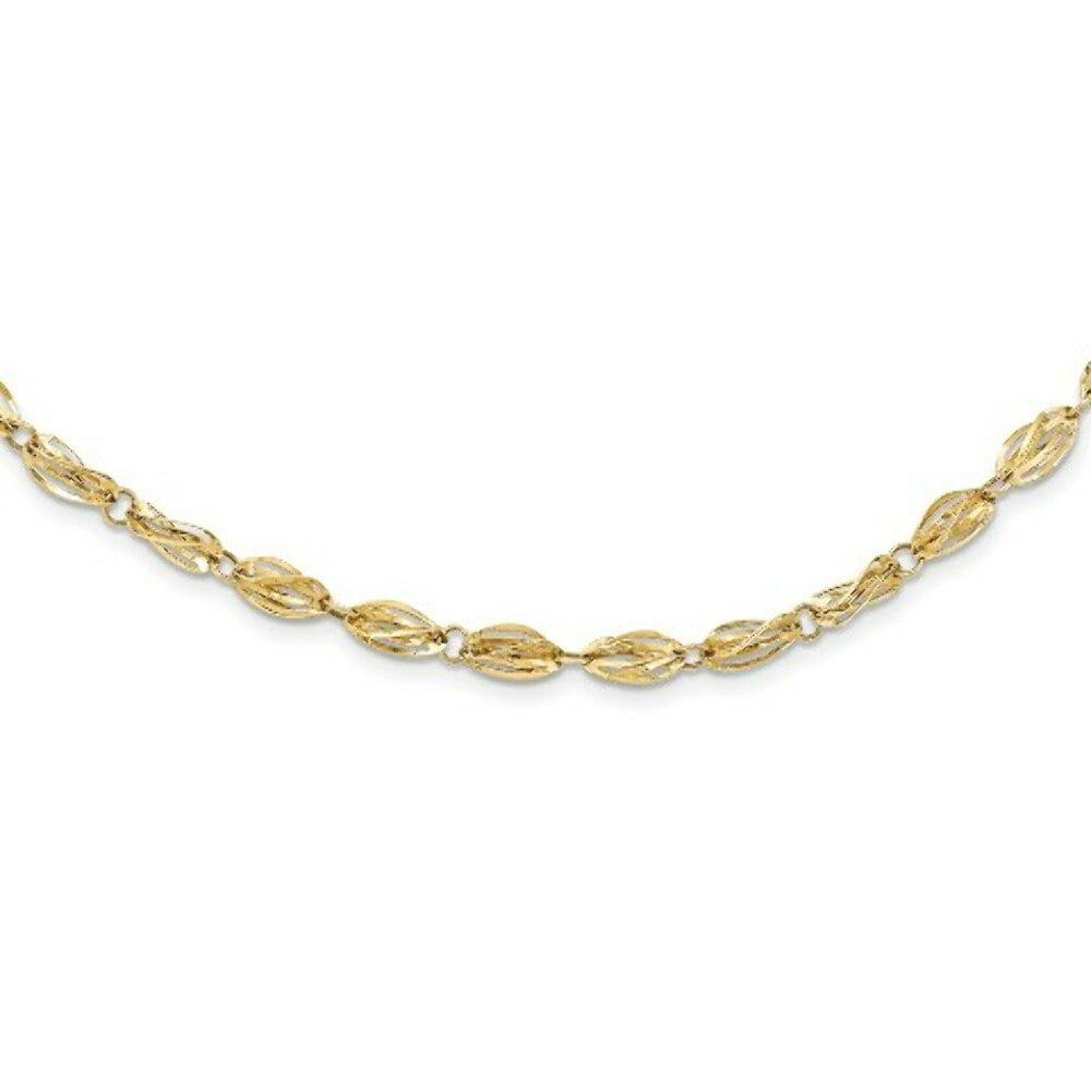14K Yellow Gold Fancy Link Necklace  Length 18'' inches
