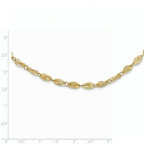 14K Yellow Gold Fancy Link Necklace  Length 18'' inches