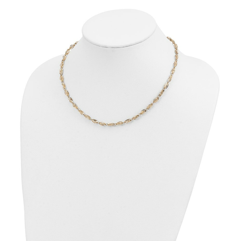 14K Yellow Gold Fancy Link Necklace  Length 18'' inches