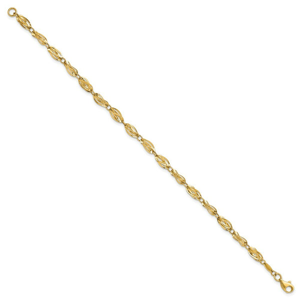 14K Yellow Gold Polished Fancy Bracelet  Length 7.75'' inches