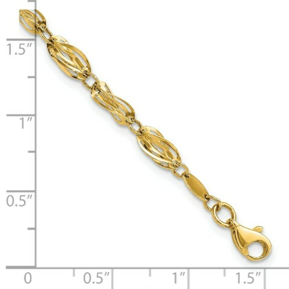 14K Yellow Gold Polished Fancy Bracelet  Length 7.75'' inches