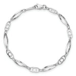 Load image into Gallery viewer, 14K White Gold Polished Fancy Link Bracelet  Length 7'' inches
