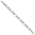 Load image into Gallery viewer, 14K White Gold Polished Fancy Link Bracelet  Length 8'' inches
