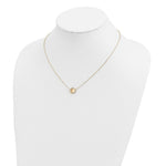 Load image into Gallery viewer, 14K Yellow Gold Brushed Polished &amp; Diamond-cut Circle Necklace  Length 18'' inches
