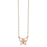 Load image into Gallery viewer, 14K Rose Gold Polished Butterfly Necklace  Length 17'' inches
