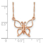 Load image into Gallery viewer, 14K Rose Gold Polished Butterfly Necklace  Length 17'' inches
