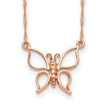 Load image into Gallery viewer, 14K Rose Gold Polished Butterfly Necklace  Length 17'' inches
