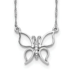 Load image into Gallery viewer, 14K White Gold Polished Butterfly Necklace  Length 17'' inches
