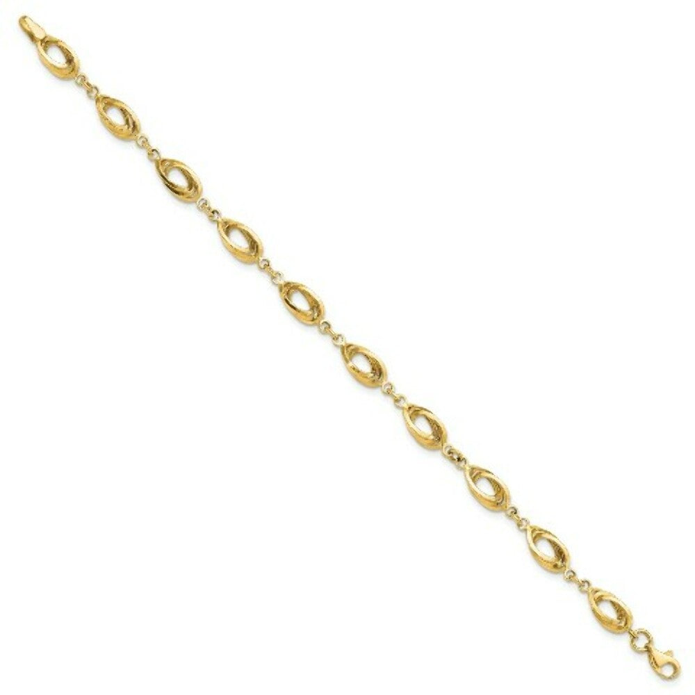 14K Yellow Gold Polished Fancy Link Bracelet  Length 7.5'' inches