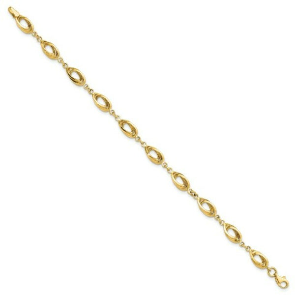 14K Yellow Gold Polished Fancy Link Bracelet  Length 7.5'' inches
