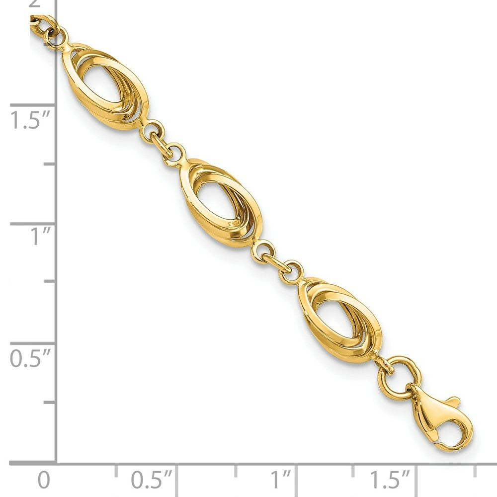14K Yellow Gold Polished Fancy Link Bracelet  Length 7.5'' inches
