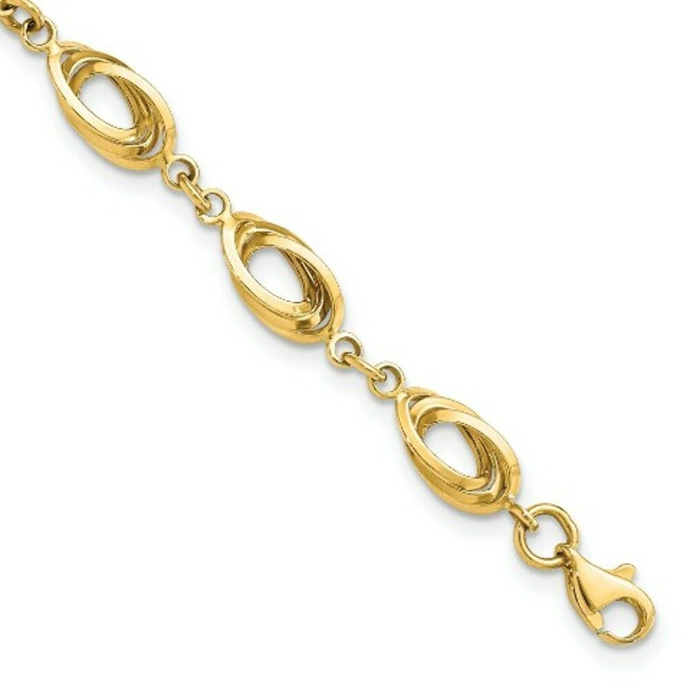 14K Yellow Gold Polished Fancy Link Bracelet  Length 7.5'' inches