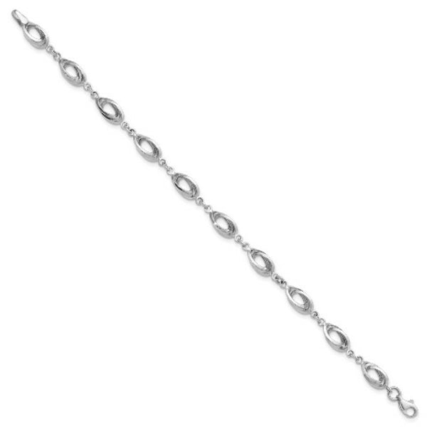 14K White Gold Fancy Link Bracelet  Length 7.5'' inches