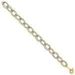 Load image into Gallery viewer, 14K Yellow Gold Two Tone Fancy Oval Link Bracelet  Length 7.5'' inches

