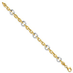 Load image into Gallery viewer, 14k Two Tone Gold Fancy Link Bracelet  length: 7 inches
