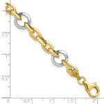 Load image into Gallery viewer, 14k Two Tone Gold Fancy Link Bracelet  length: 7 inches

