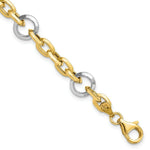 Load image into Gallery viewer, 14k Two Tone Gold Fancy Link Bracelet  length: 7 inches
