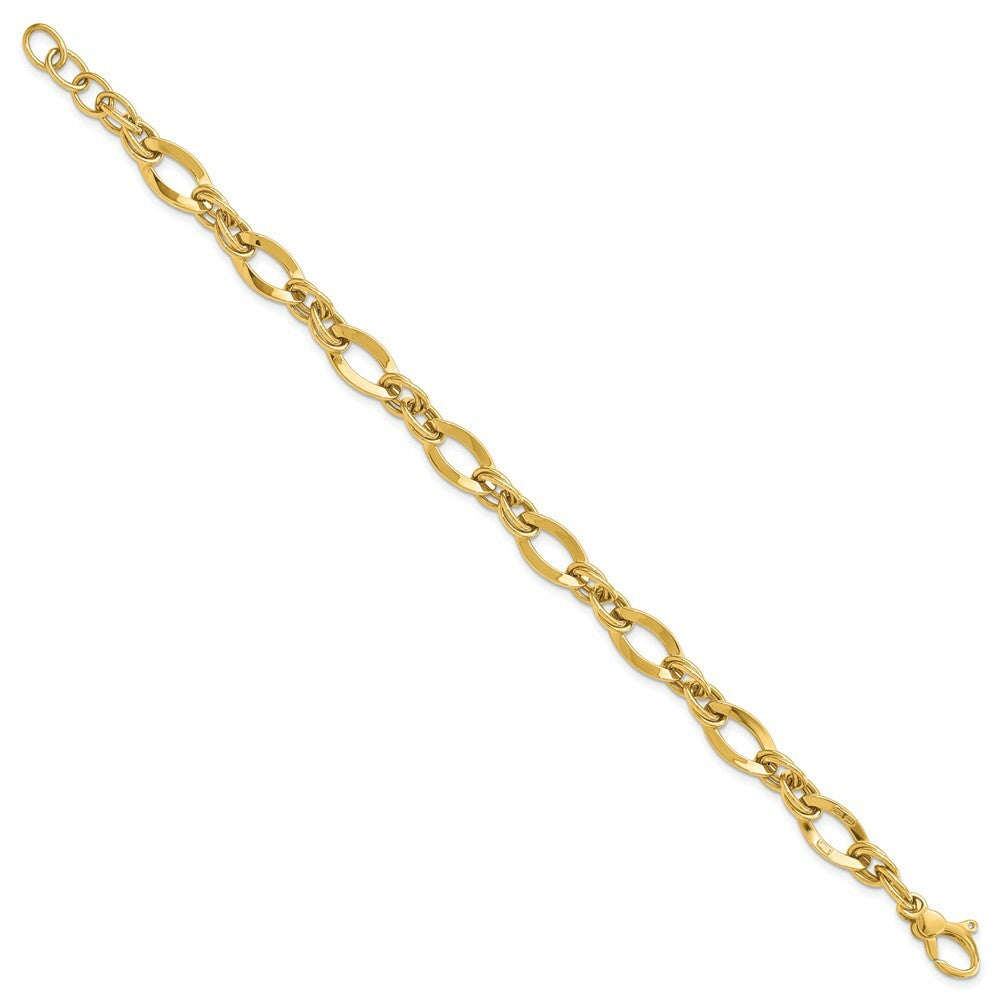 14K Yellow Gold Fancy Link Bracelet  length: 8.25 inches