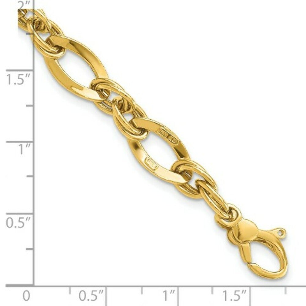 14K Yellow Gold Fancy Link Bracelet  length: 8.25 inches