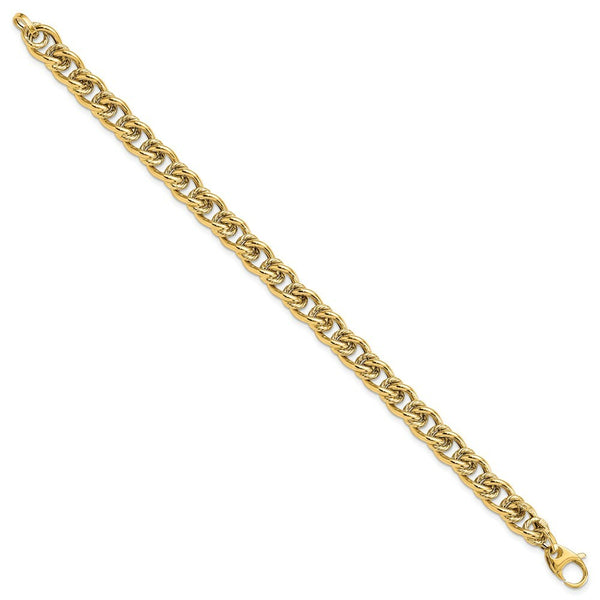 14K Yellow Gold Fancy Link Bracelet  length: 7.5 inches