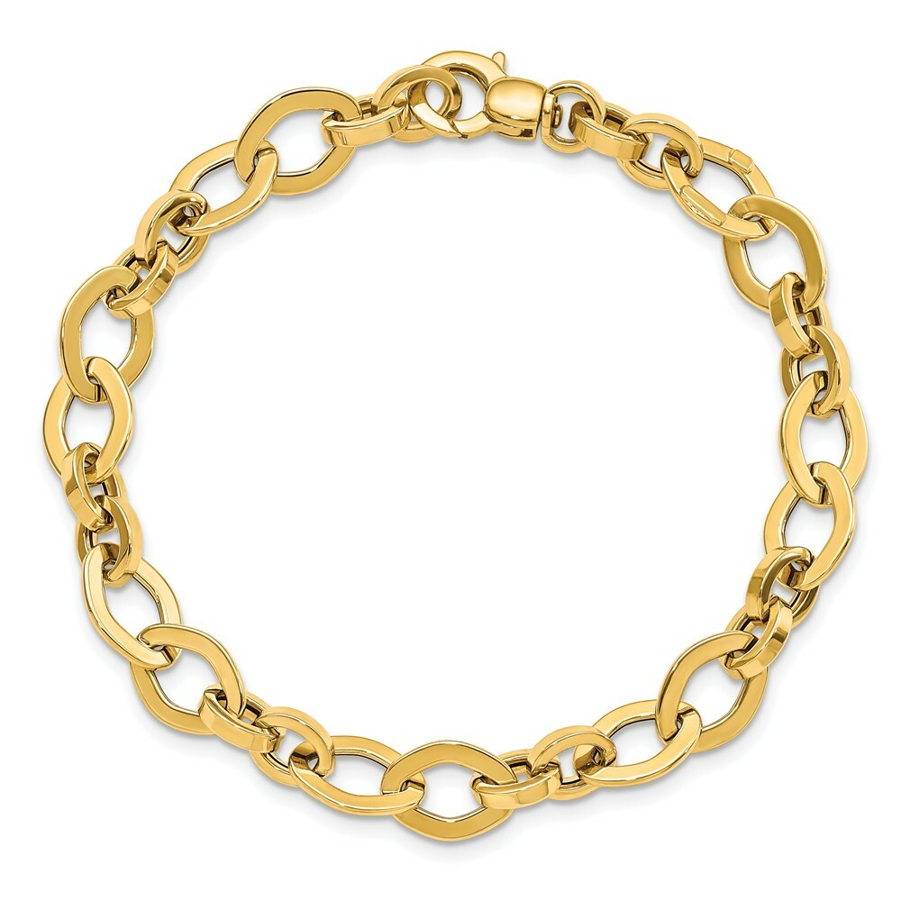 14K Yellow Gold Fancy Link Bracelet  length: 7.75 inches