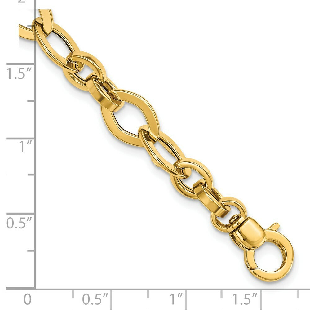 14K Yellow Gold Fancy Link Bracelet  length: 7.75 inches