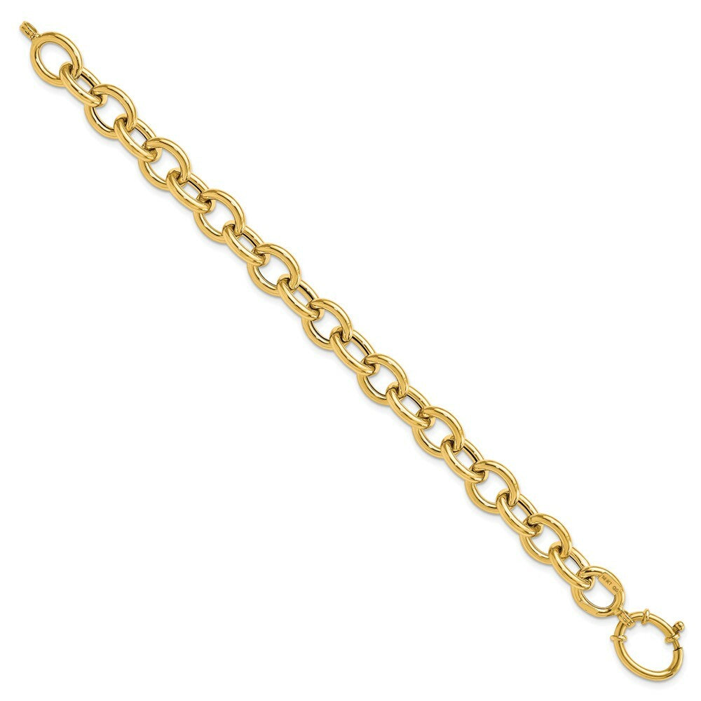 14K Yellow Gold Fancy Oval Link Bracelet  length: 7.5 inches