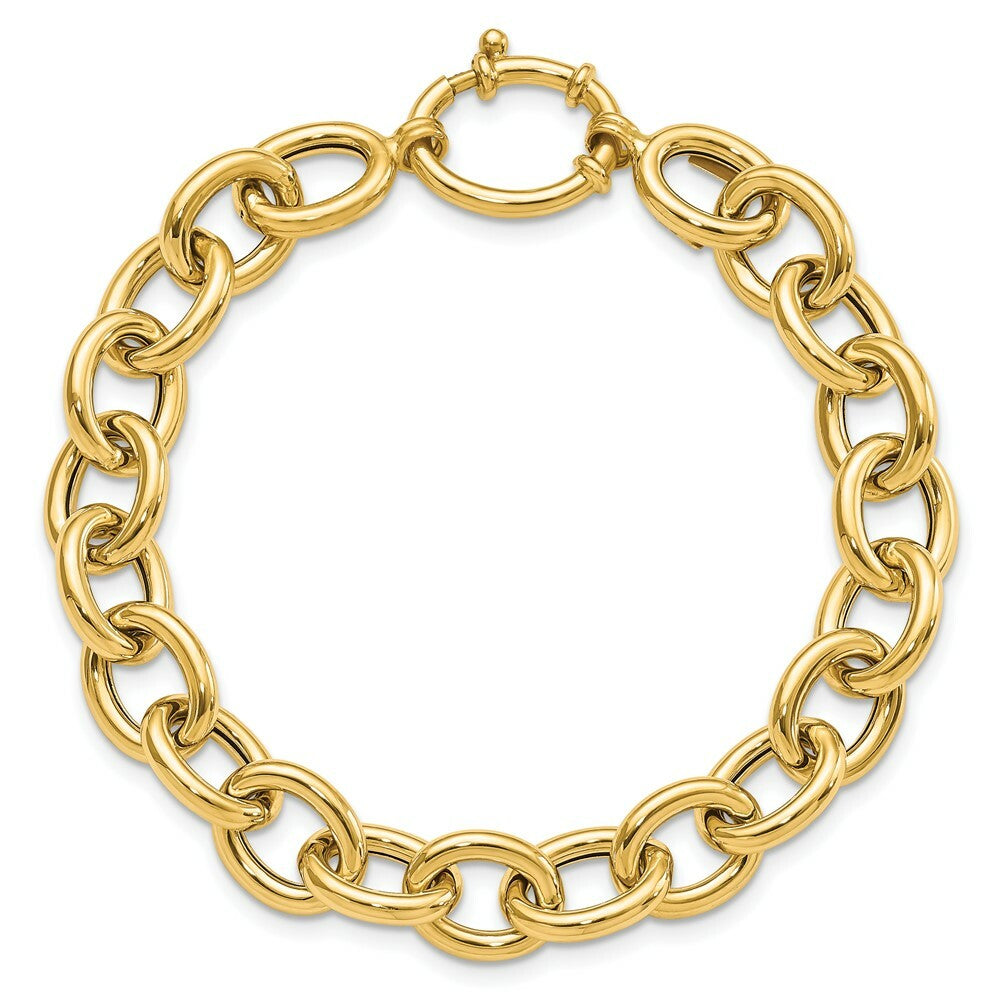 14K Yellow Gold Fancy Oval Link Bracelet  length: 7.5 inches