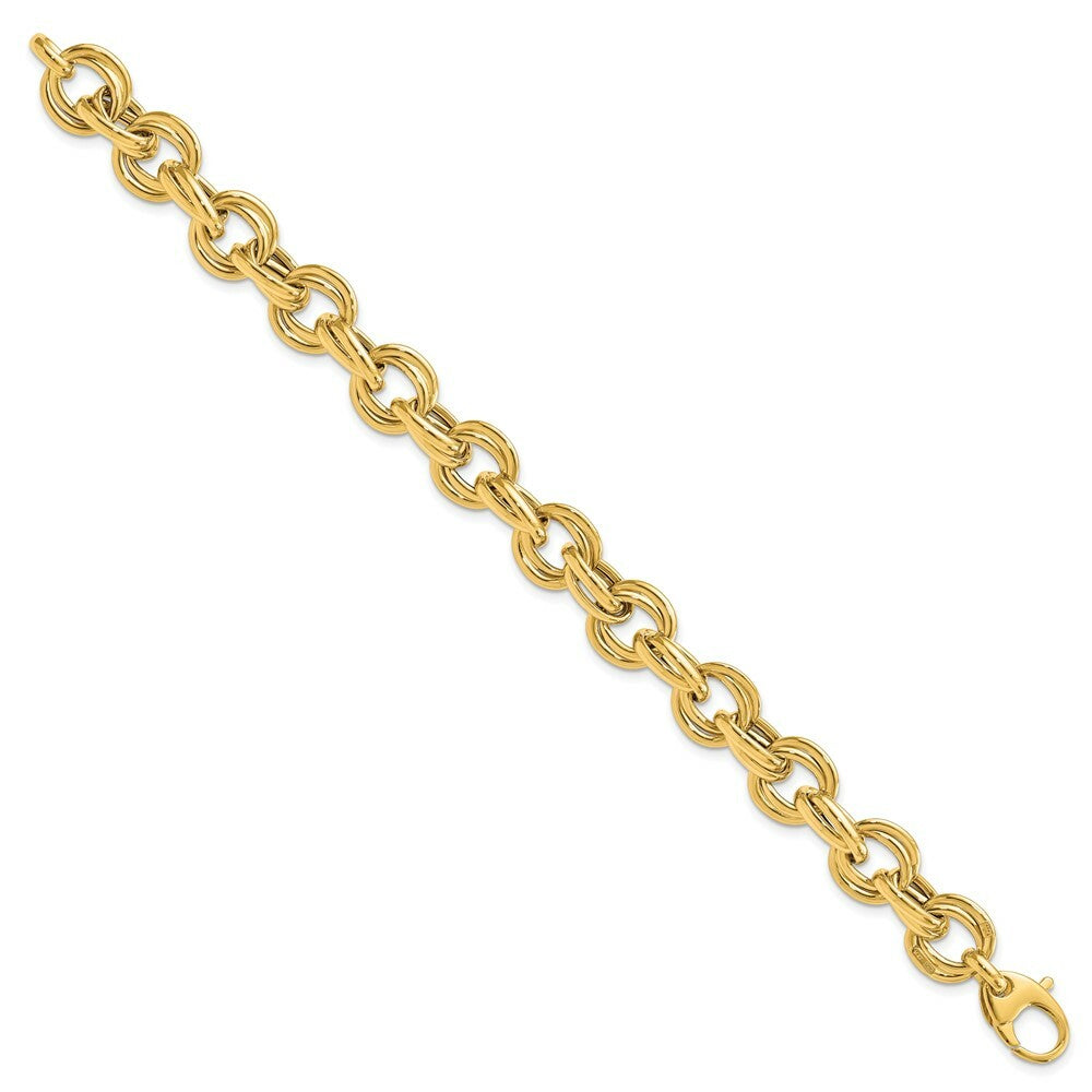 14K Yellow Gold Fancy Link Bracelet  length: 8 inches