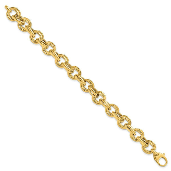 14K Yellow Gold Fancy Link Bracelet  length: 8 inches