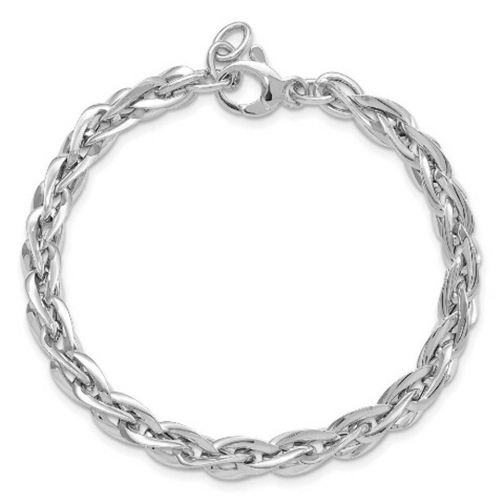 14k White Gold Polished Bracelet  length: 7.5 inches
