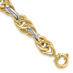Load image into Gallery viewer, 14k Two Tone Gold Polished Fancy Link Bracelet  length: 8.25 inches
