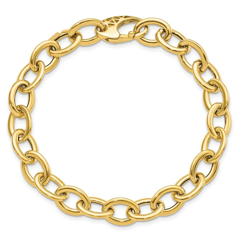 14K Yellow Gold Fancy Oval Link Bracelet  length: 8.5 inches