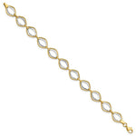 Load image into Gallery viewer, 14k Two Tone Gold Polished and Textured Ovals Bracelet  length: 7.5 inches
