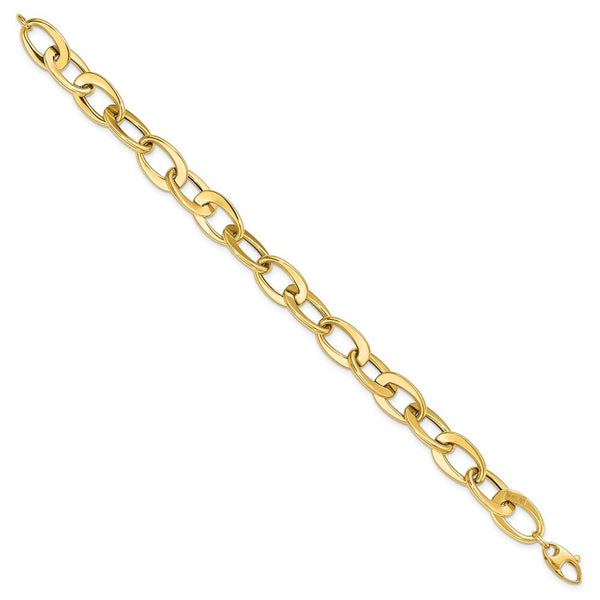 14K Yellow Gold Fancy Link Bracelet  length: 8 inches