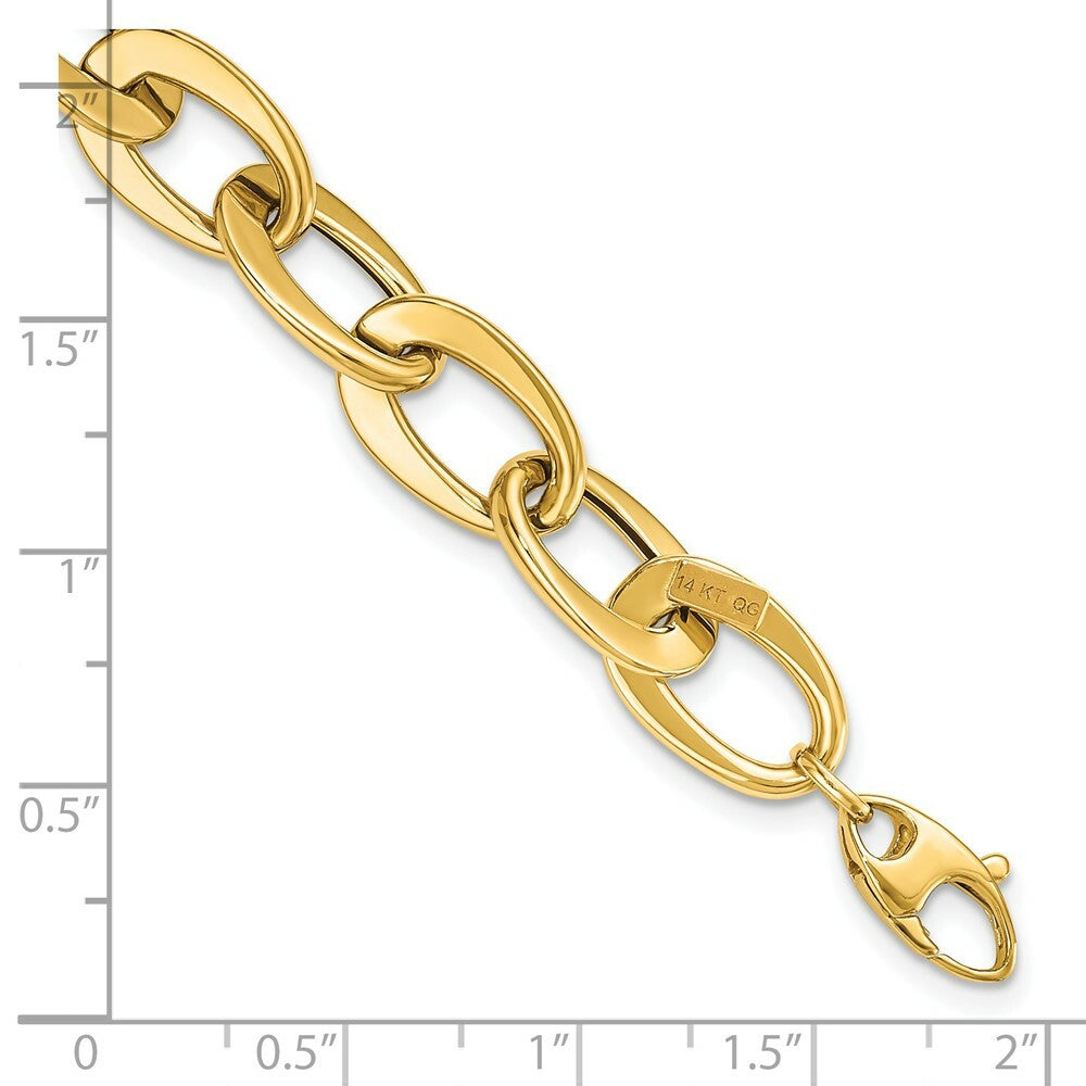 14K Yellow Gold Fancy Link Bracelet  length: 8 inches