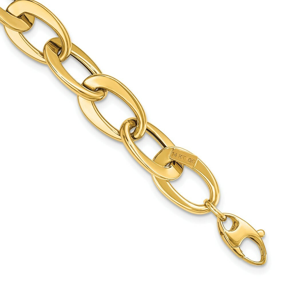 14K Yellow Gold Fancy Link Bracelet  length: 8 inches