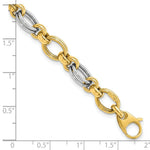 Load image into Gallery viewer, 14k Two Tone Gold Polished Fancy Link Bracelet  length: 7.5 inches

