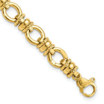 Load image into Gallery viewer, 14K Yellow Gold and Textured Fancy Link Bracelet  length: 7.75 inches
