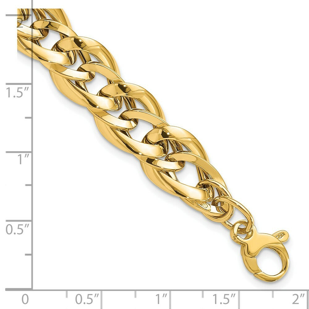 14K Yellow Gold Fancy Link 7.5 inch Bracelet  length: 7.5 inches