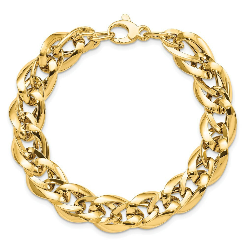 14K Yellow Gold Fancy Link 7.5 inch Bracelet  length: 7.5 inches