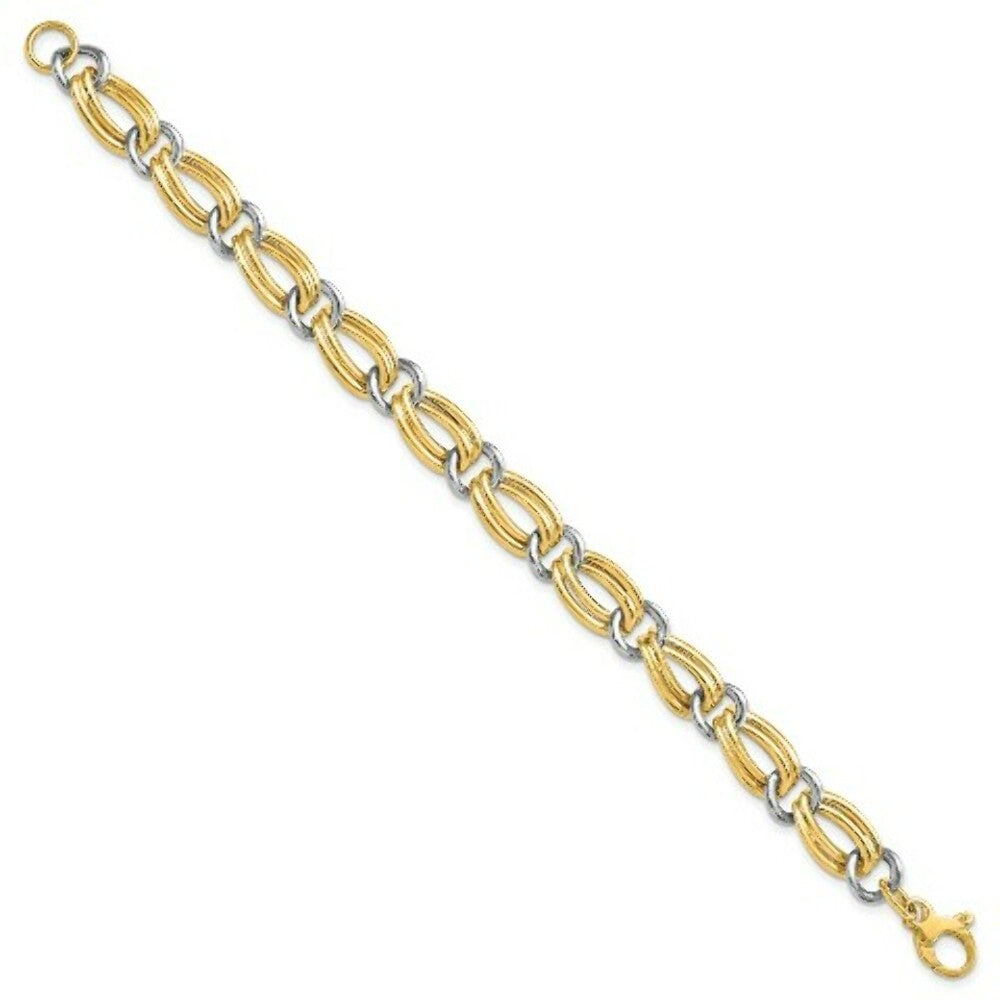 14k Two-Tone Gold Polished Italian Bracelet  length: 7.5 inches