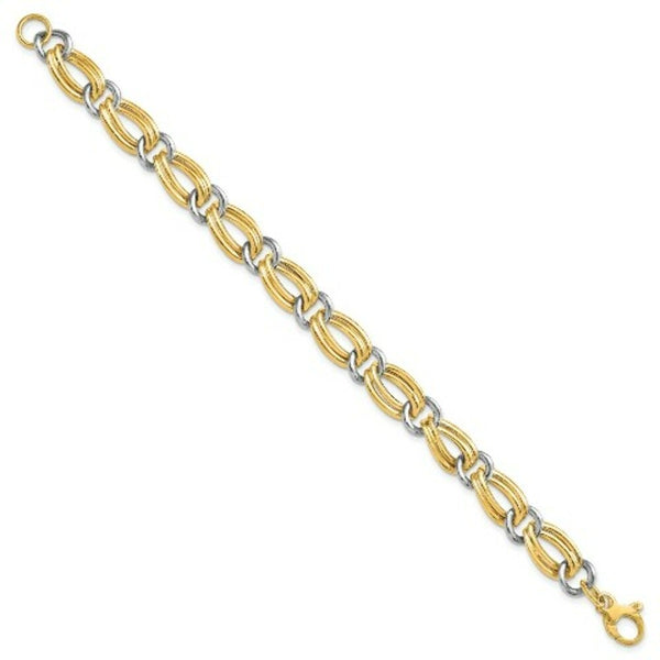 14k Two-Tone Gold Polished Italian Bracelet  length: 7.5 inches